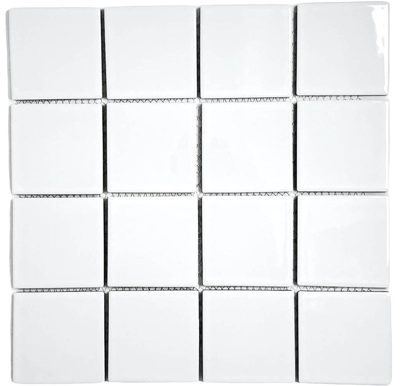3x3 White Porcelain Tile for Wall Spa Swimming Pool Shower Kitchen Countertop Bathroom Sink Backsplash