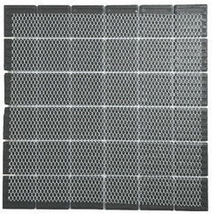 Vintage Black Greyish Charcoal Unglazed Square 2x2 Inch Porcelain Floor & Wall Tile