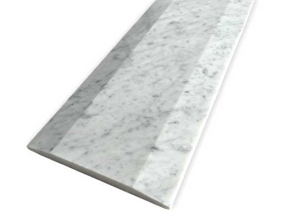 Tenedos Carrara Greyish Bianco Marble Double Hollywood Door Floor Transition Threshold ( Marble Saddle ) Polished