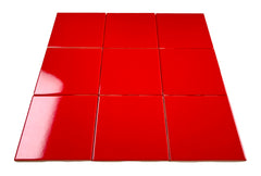 4x4 Red Ceramic Tile-Box of 10 pcs