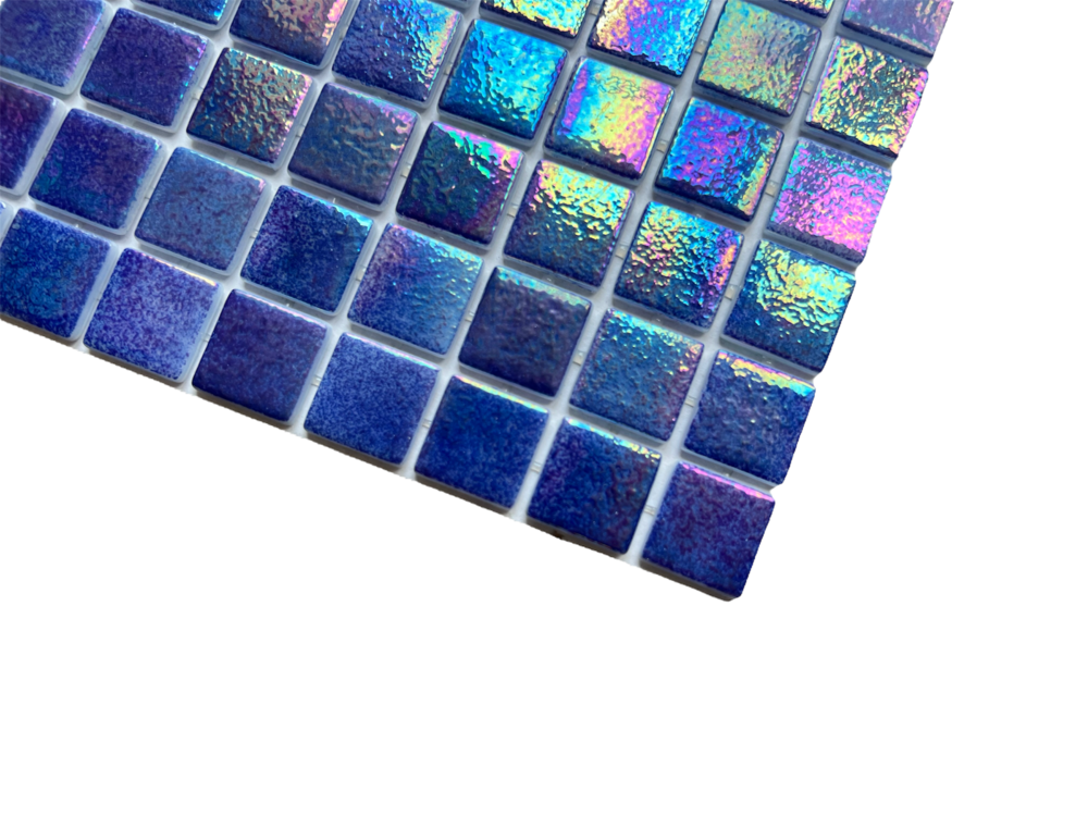 Tenedos Purple Square Iridescent Recycled Glass Mosaic Floor and Wall Tile for Kitchen Backsplash, Swimming Pool Tile, Bathroom Wall, Accent Wall, (Not Peel and Stick Tile)