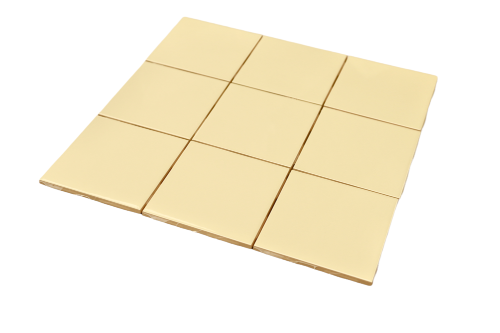Buttermilk 4 in Ceramic Tile 4.25 inch Gloss (Shinny) 4 1/4" Box of 10 Piece for Bathroom Wall and Kitchen Backsplash