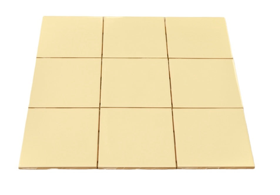 Buttermilk 4 in Ceramic Tile 4.25 inch Gloss (Shinny) 4 1/4" Box of 10 Piece for Bathroom Wall and Kitchen Backsplash