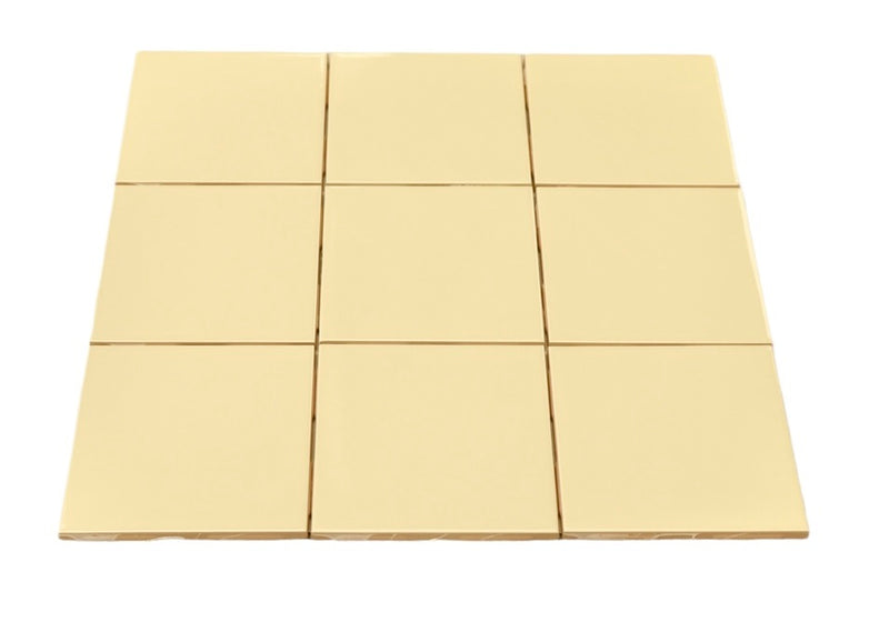 Buttermilk 4 in Ceramic Tile 4.25 inch Gloss (Shinny) 4 1/4" Box of 10 Piece for Bathroom Wall and Kitchen Backsplash