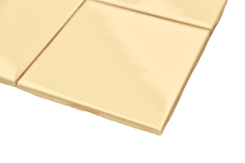 Buttermilk 4 in Ceramic Tile 4.25 inch Gloss (Shinny) 4 1/4" Box of 10 Piece for Bathroom Wall and Kitchen Backsplash