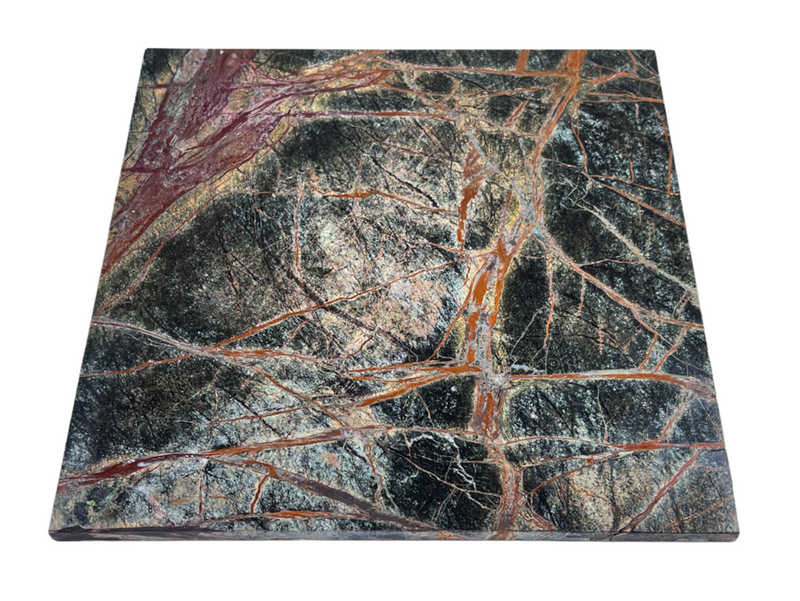 Tenedos Pine Dark Green Marble Floor and Wall Tile 12x12 Polished for Kitchen Countertops, Bathroom Wall, Entrance Floor Tile, Backsplashes, Fireplace Surrounds