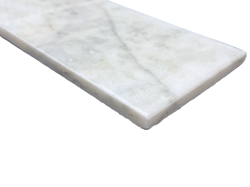 Carrara Marble Italian White Bianco 3x12 Marble Subway Floor and Wall Tile for Kitchen Backsplash, Bathroom Wall, Fireplace Surround