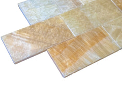 Tenedos Honey Onyx Subway 3x6 Marble Tile Premium Polished (Pack of 8 Pcs. 1 Sqft.)