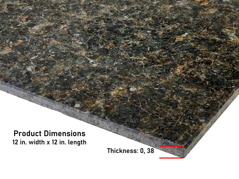 12x12 Ubatuba Dark Green Speckled Polished Granite Floor and Wall Tile for Kitchen Bath Wall Backsplash
