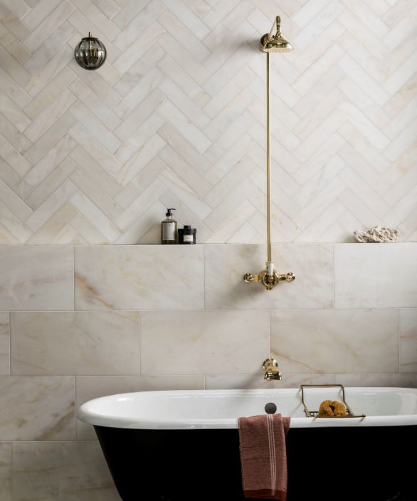 Calacatta Gold Italian Marble 18x18 Tile Honed for Bathroom and Kitchen Walls Kitchen Backsplashes - Tenedos