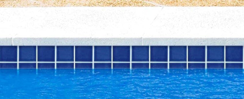 Premium Quality 3" x 3" Cobalt Blue Square Pattern Porcelain Mosaic Tile on Mesh on 12x12 sheet, Designed in Italy