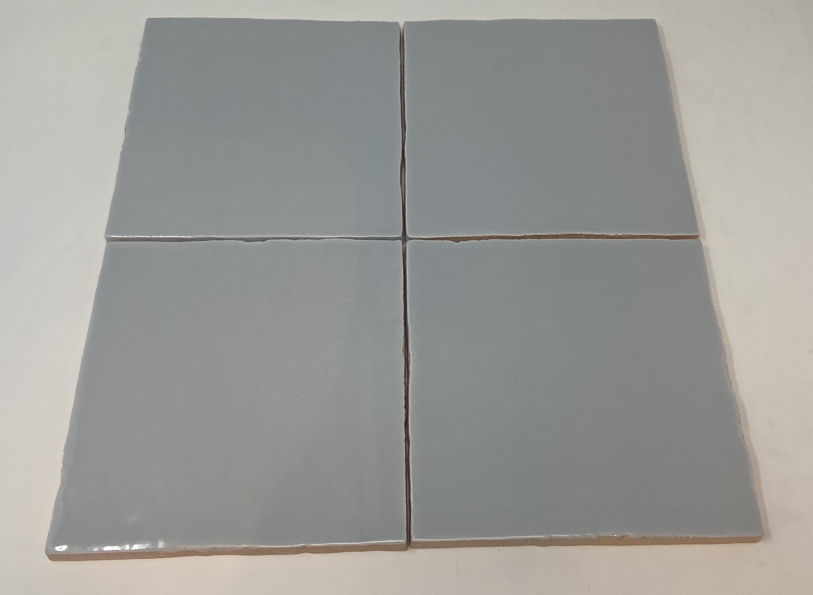 6x6 Gray Handmade Look Subway Ceramic Tile Glossy for Bathroom Shower, Kitchen Backsplashes, Fireplace