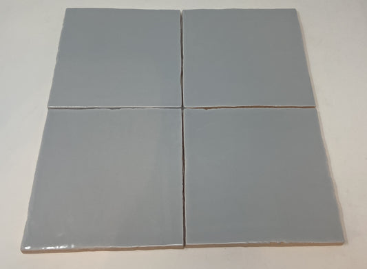 6x6 Gray Handmade Look Subway Ceramic Tile Glossy for Bathroom Shower, Kitchen Backsplashes, Fireplace