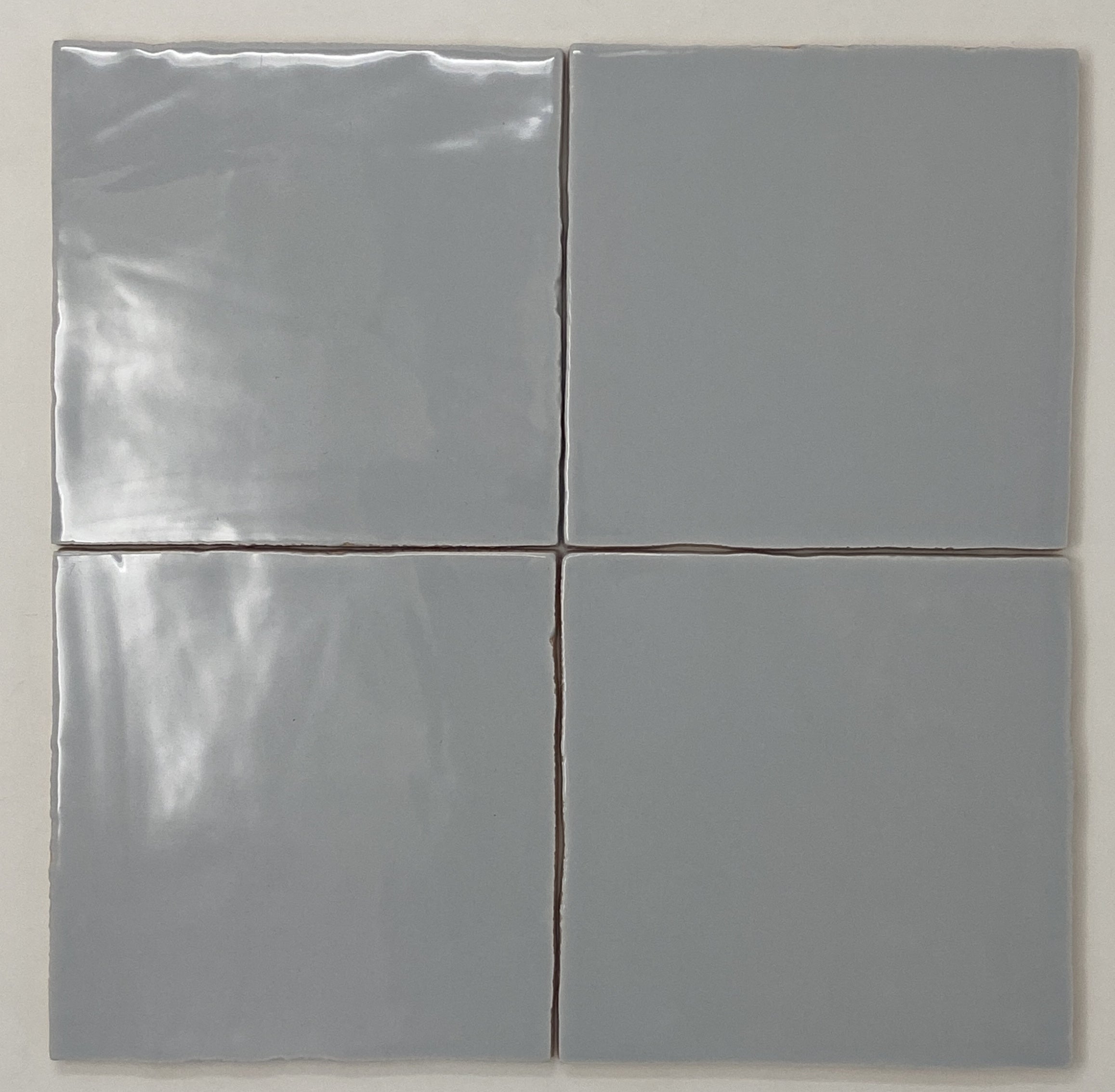 6x6 Gray Handmade Look Subway Ceramic Tile Glossy for Bathroom Shower, Kitchen Backsplashes, Fireplace