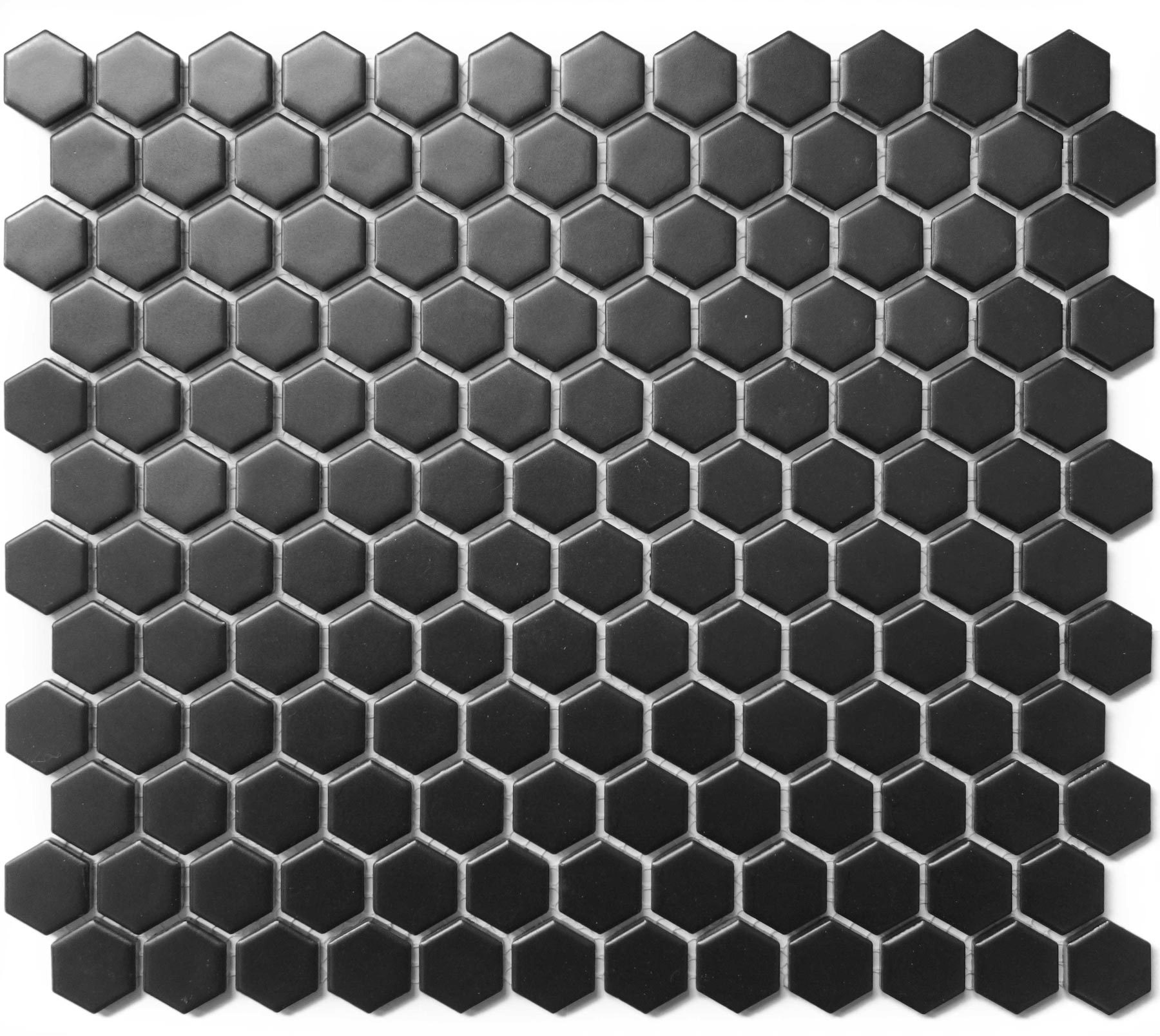 Hexagon 1 in. Black Matte Porcelain Mosaic Floor Wall Tile for Bathroom Shower, Kitchen Backsplashes, Pool Tile (Box of 10 Sheets)