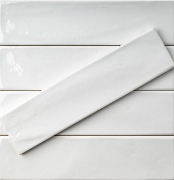 Handmade Pure White Glossy 3x12 Subway Ceramic Wall Tile for Bathroom Shower, Kitchen Backsplashes (Box of 12.64 Sqft)