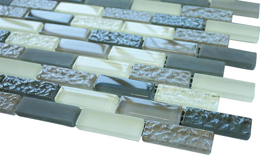 Cloudy Crystal Glass Mosaic Tile Brick Pattern (Glossy&Matte)