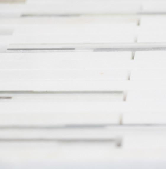 Bright White Matte Random Brick Pattern Marble Stone Tiles