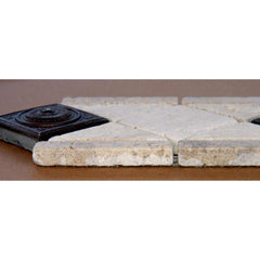 MS International Noche/Chiaro Copper Scudo 4 in. x 12 in. Travertine/Metal Listello Wall BorderTile