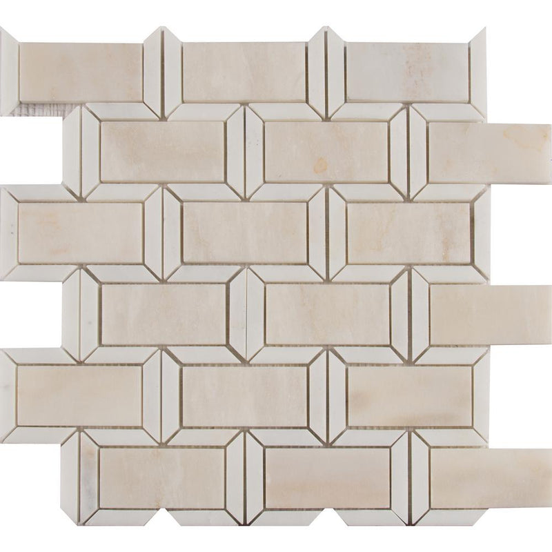 MSI Angora Framework Polished Marble Mesh-Mounted Mosaic Tile (10 sq. ft. / case)