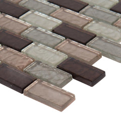 MS International Ayres 1 in. x 2 in. Blend Glass Mesh-Mounted Mosaic Tile