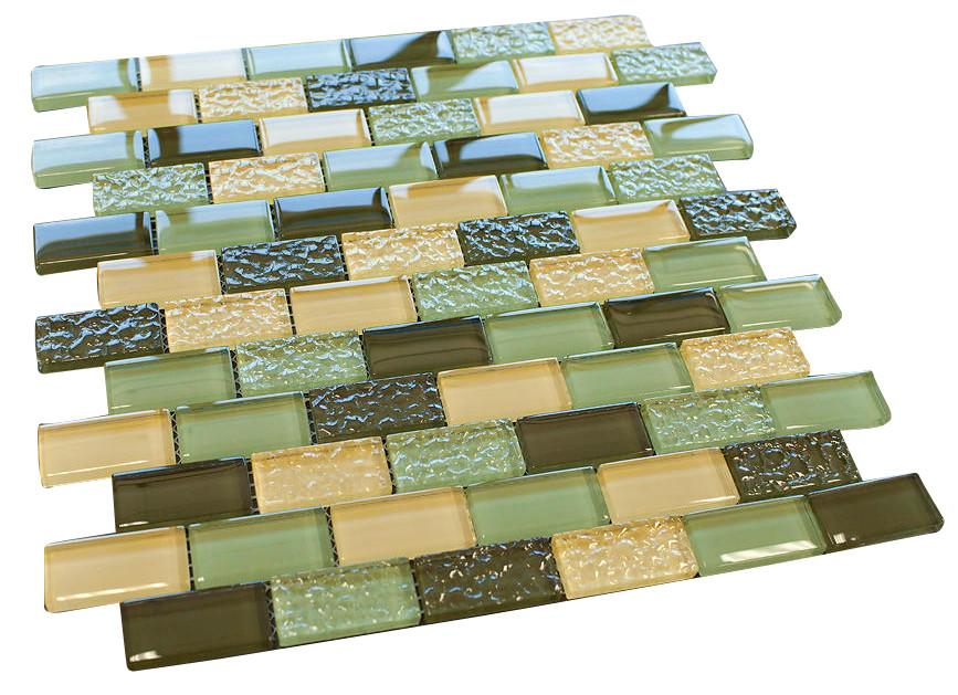 Soldier Crystal Brick Glass Mosaic Tiles for Kitchen Backsplash and Bathroom Walls