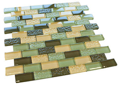 Soldier Crystal Brick Glass Mosaic Tiles for Kitchen Backsplash and Bathroom Walls