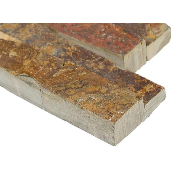 California Gold 3D Ledger Wall Panel 6 in. x 24 in. Natural Wall Tile Stone for Accent Walls Kitchen Backsplash Fireplace Surrounds