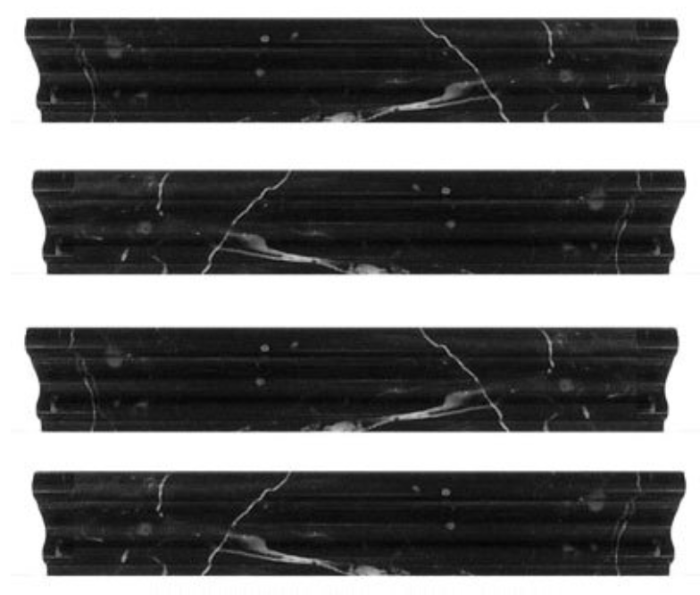Polished Nero Marquina Black Marble Crown Molding