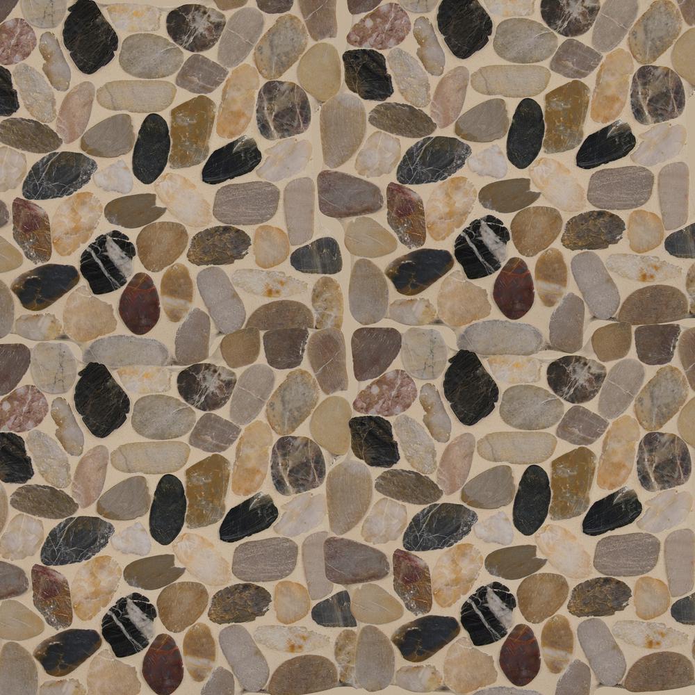 MS International Mix River Rock 12 in. x 12 in. x 10 mm Tumbled Marble Mesh-Mounted Mosaic Wall Floor Tile