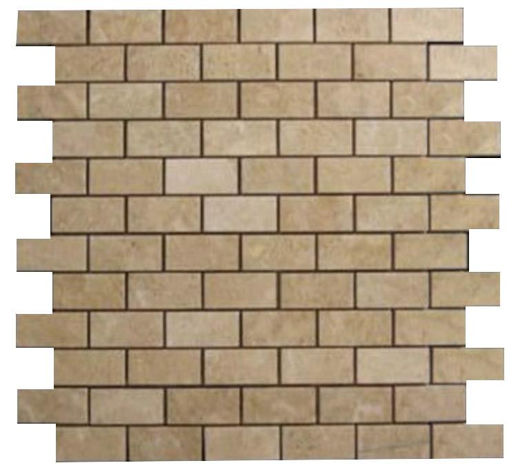 Crema Marfil Marble 1x2 Mosaic Tile Floor Wall Polished for Kitchen Backsplash, Bathroom Shower, Accent décor, Fireplace