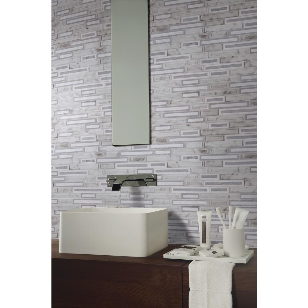 MSI Blocki Grigio Interlocking 12.2 in. x 11.61 in. x 8mm Glass Stone Mesh-Mounted Mosaic Tile (Box of 10 Sheets) - Tenedos