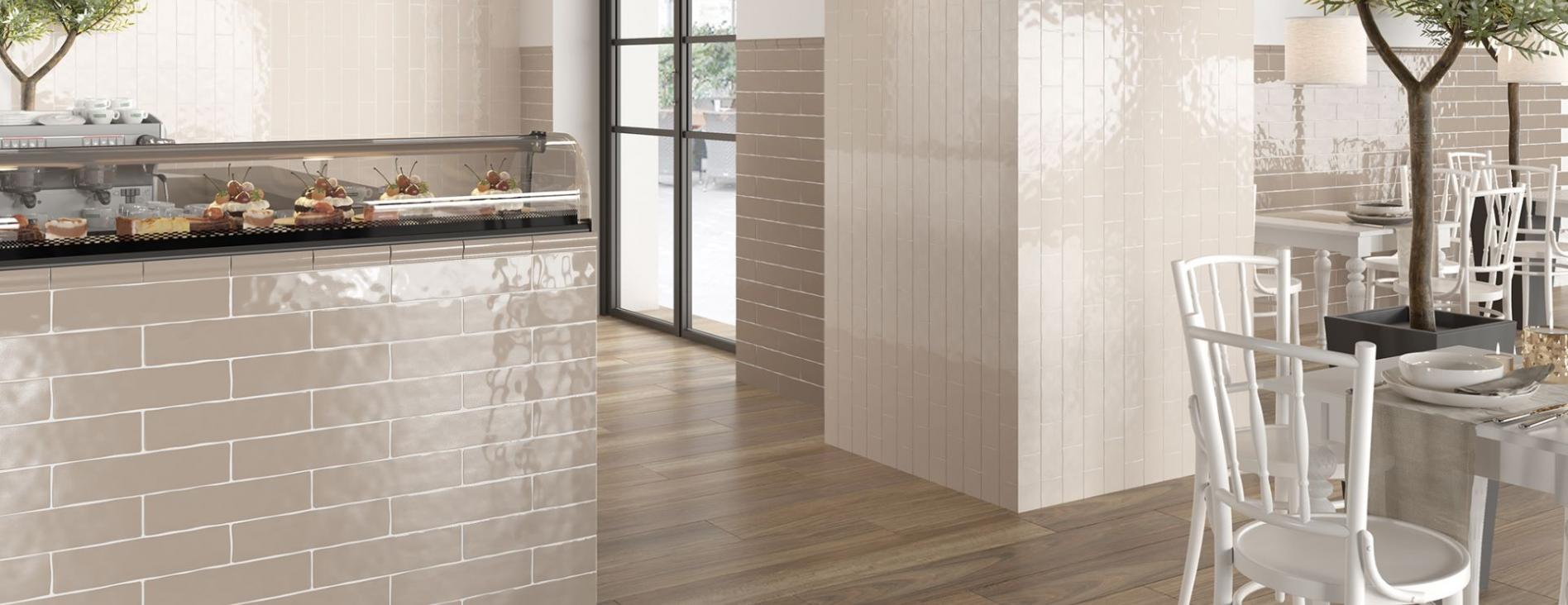 6x6 Cream Handmade Look Subway Ceramic Wall Tile for Bathroom Shower, Kitchen Backsplashes, Fireplace