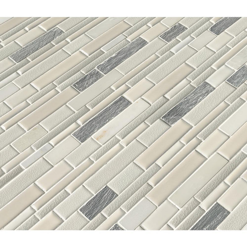 MS International Everest Interlocking 12 in. x 12 in. x 8 mm Porcelain and Stone Mesh-Mounted Mosaic Tile (10 Sheets) - Tenedos