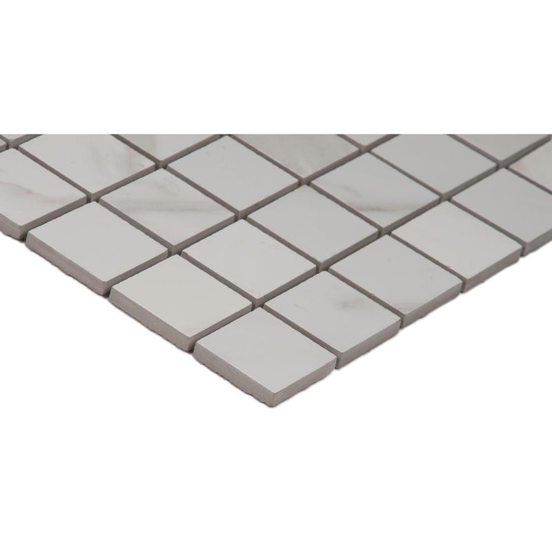 MSI Calacatta Ivory 12 in. x 12 in. x 10mm Polished Porcelain Mesh-Mounted Mosaic Tile (8 sq. ft. / case)
