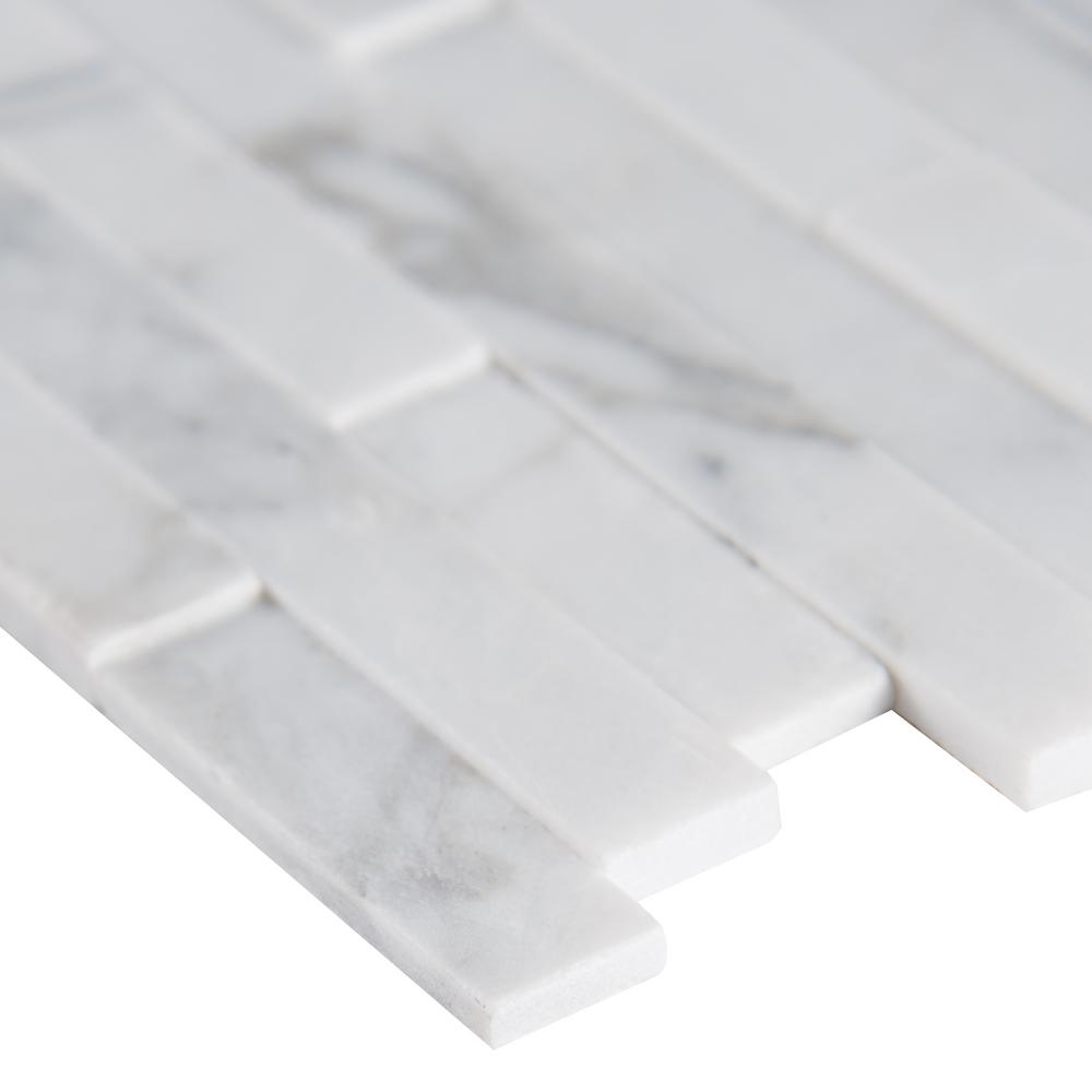 MSI Calacatta Marbella Peel and Stick 12 in. x 12 in. x 6mm Honed Marble Mosaic Tile