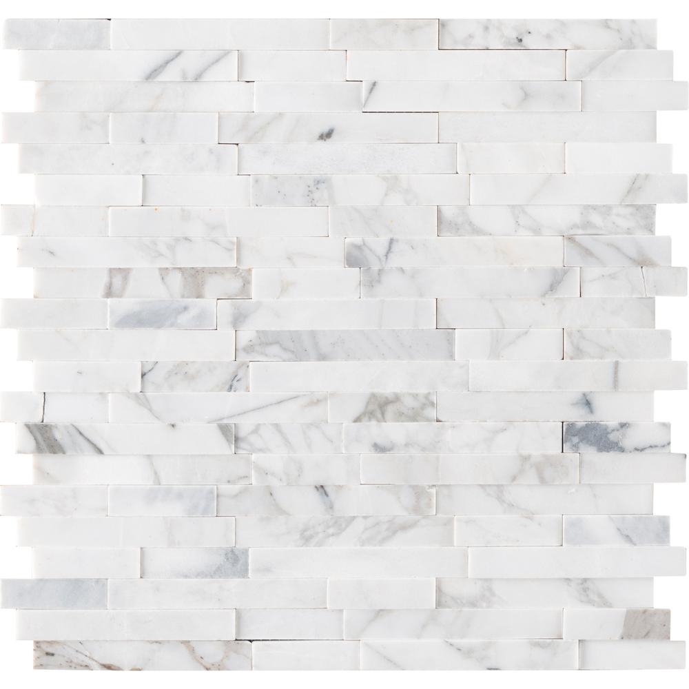 MSI Calacatta Marbella Peel and Stick 12 in. x 12 in. x 6mm Honed Marble Mosaic Tile
