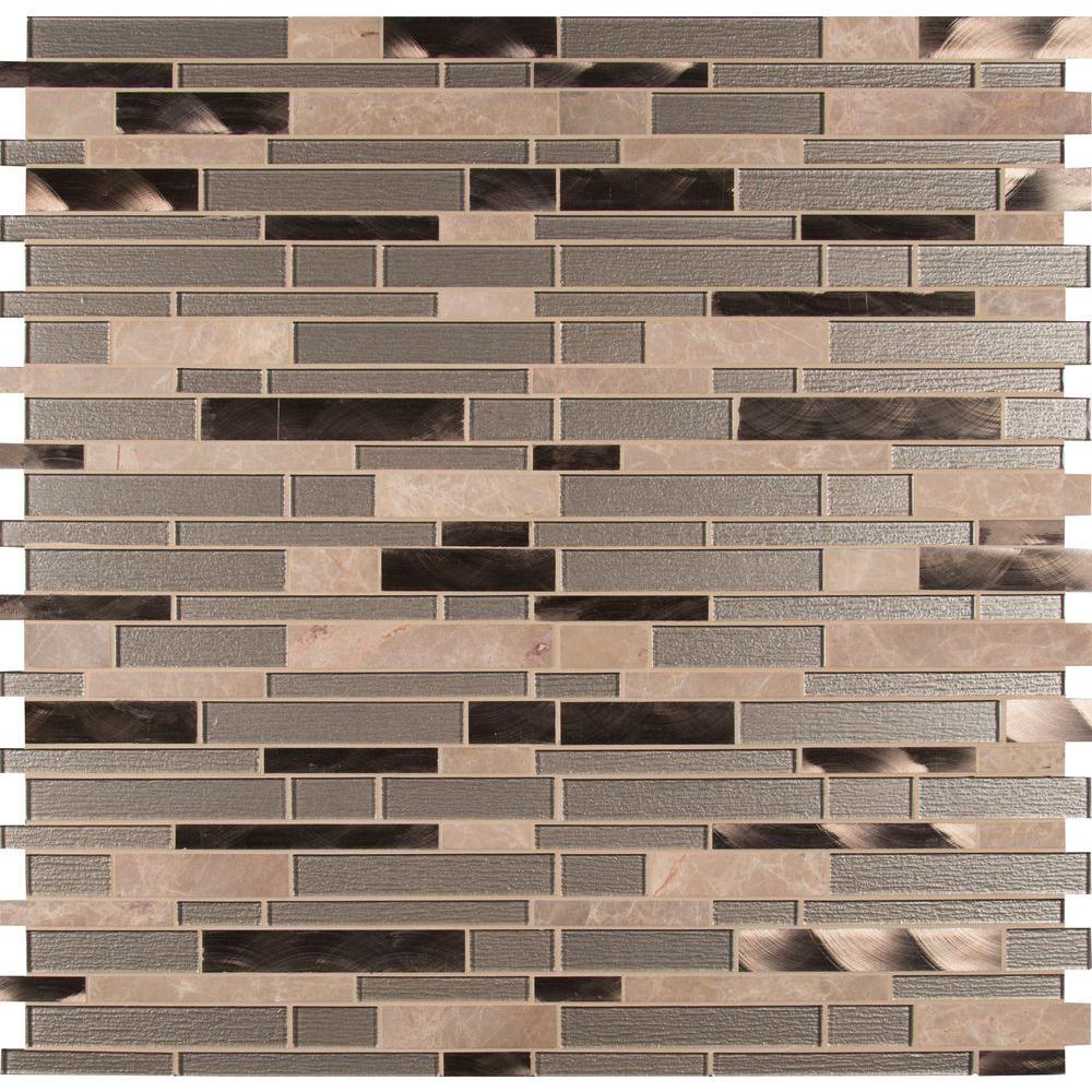 MS International Champagne Bevel Toast Textured Multi-Surface Mosaic Wall Tile