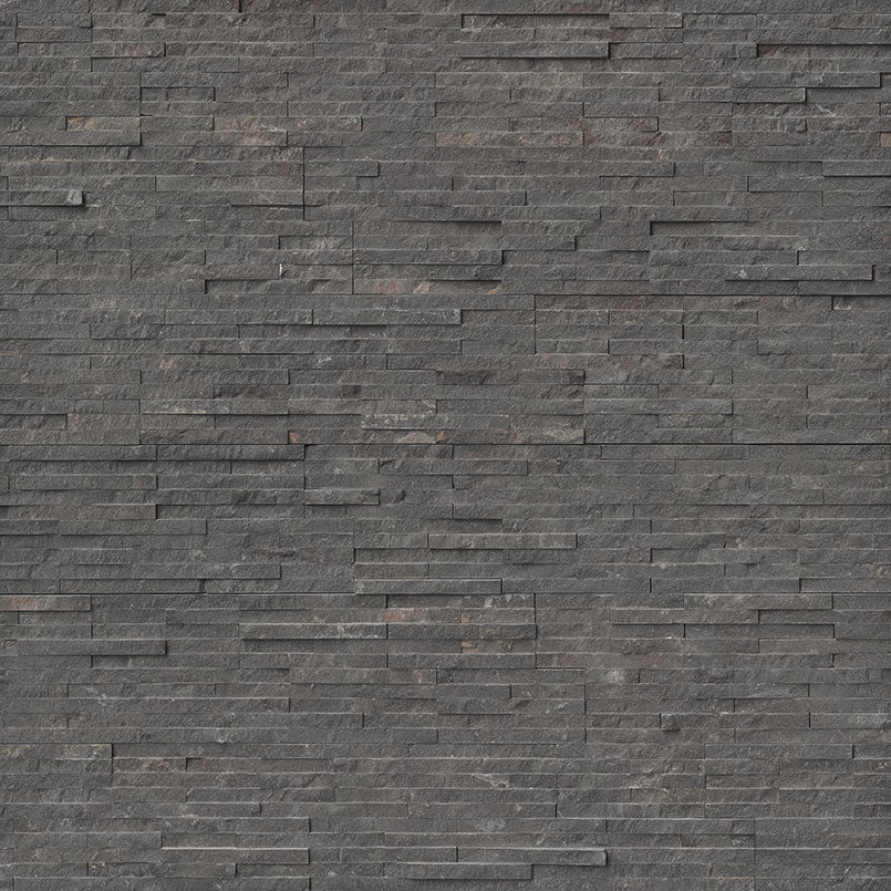 Charcoal Pencil Ledger Marble Wall Panel 6 in. x 24 in. Natural Stone Tile for Kitchen Backsplash, Fireplace, Outdoor Tile