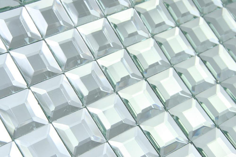 Glossy Diamond 3D Modern Square Glass Mosaic Tiles