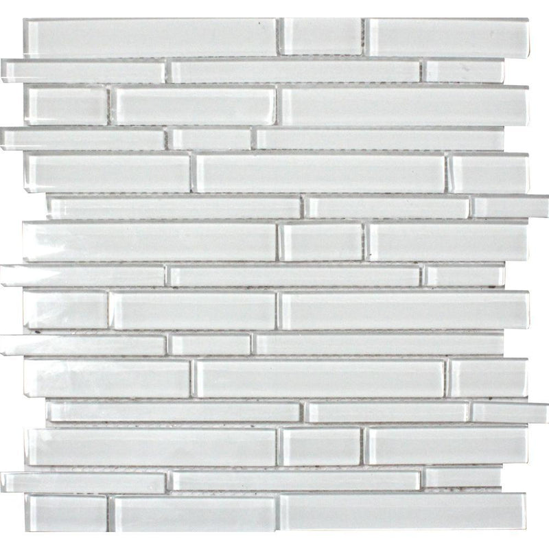 Ice Interlocking 12 in. x 12 in. x 8mm Glass Mesh-Mounted Mosaic Tile (10 sq. ft. / case)