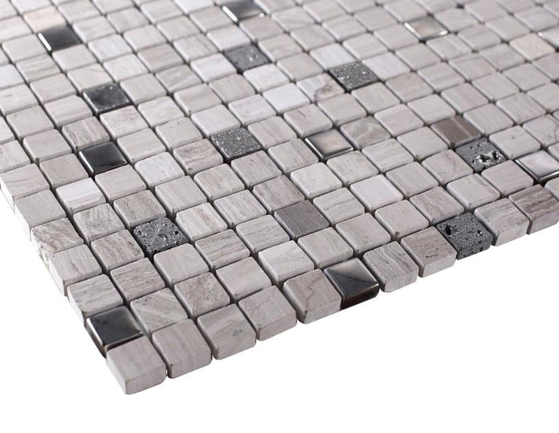 Grey Luxury Square Pebble Stone Mosaic Tiles