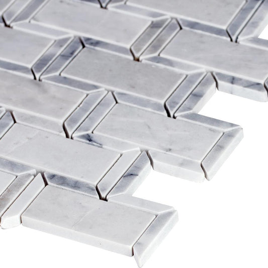 MSI Framework 12 in. x 13.5 in. x 10mm Polished Marble Mesh-Mounted Mosaic Floor Wall Tile