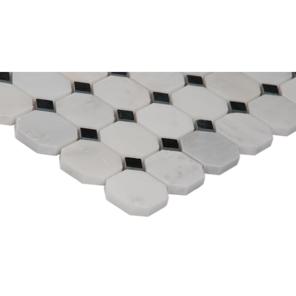 MS International Greecian White Honed 12 in. x 12 in. x 10 mm Marble Mesh-Mounted Mosaic Tile