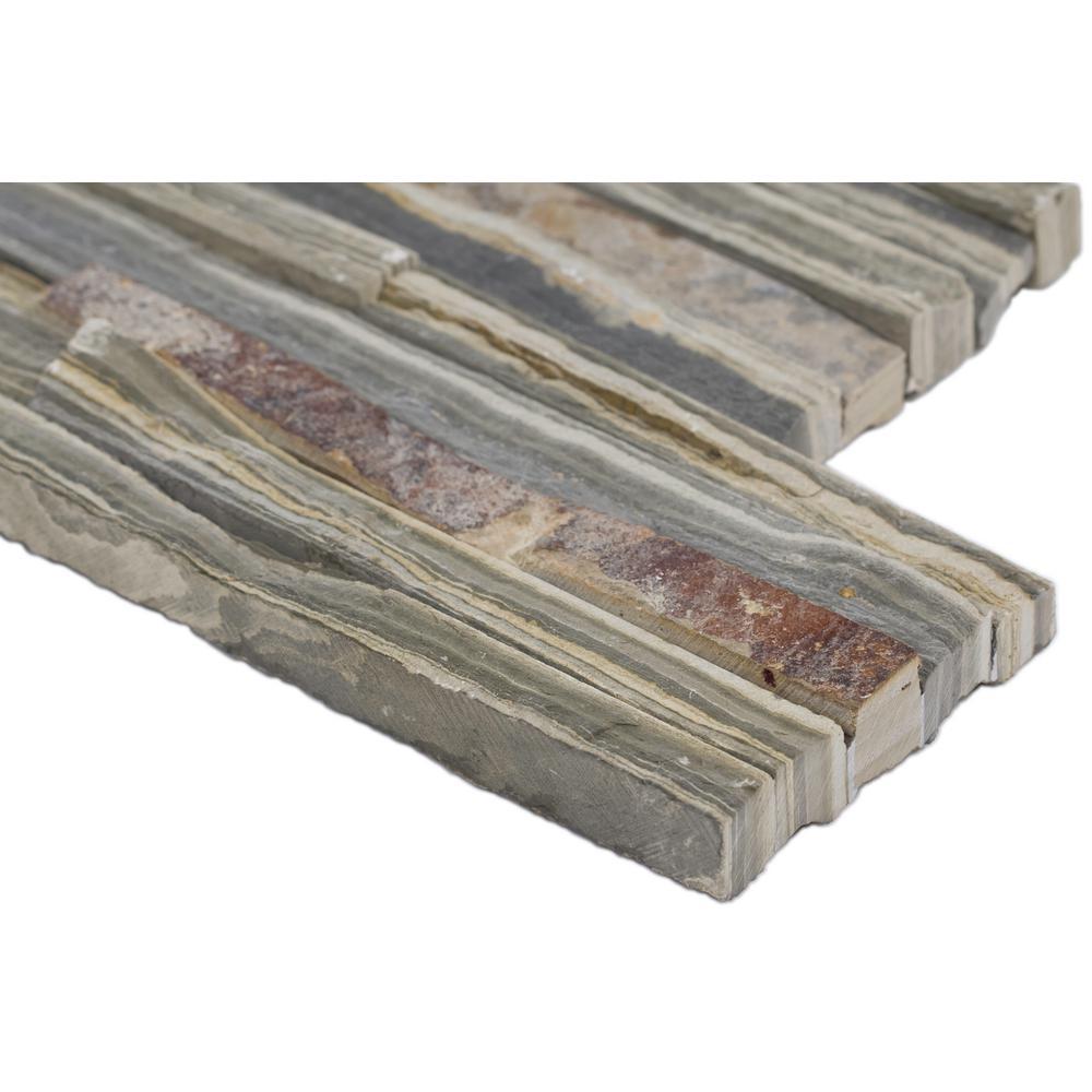 Gold Rush Ledger Slate Panel 6 in. x 24 in. Natural Marble Wall Tile for Accent Walls Kitchen Backsplash Fireplace
