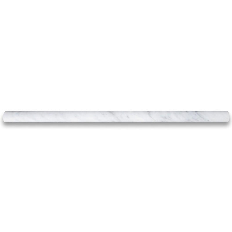 Carrara Marble Italian White Bianco 5/8x12 Bullnose Pencil Molding Wall Tile Honed