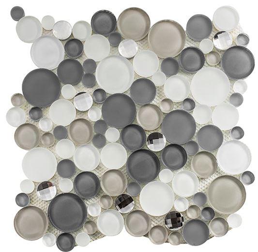 GT Glass Wall Tiles Smokey Froth (12X12 Sheet) SBS1511