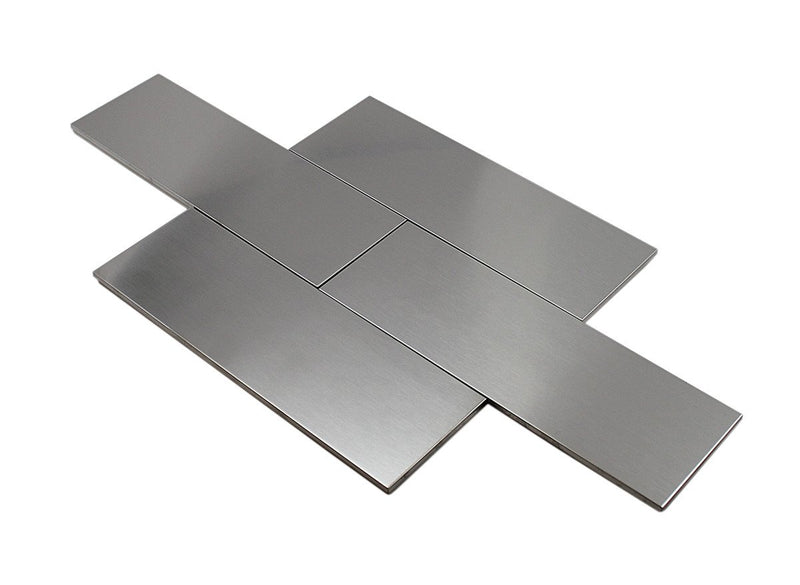Stainless Steel Subway Metal 3x9 Silver Wall Tile