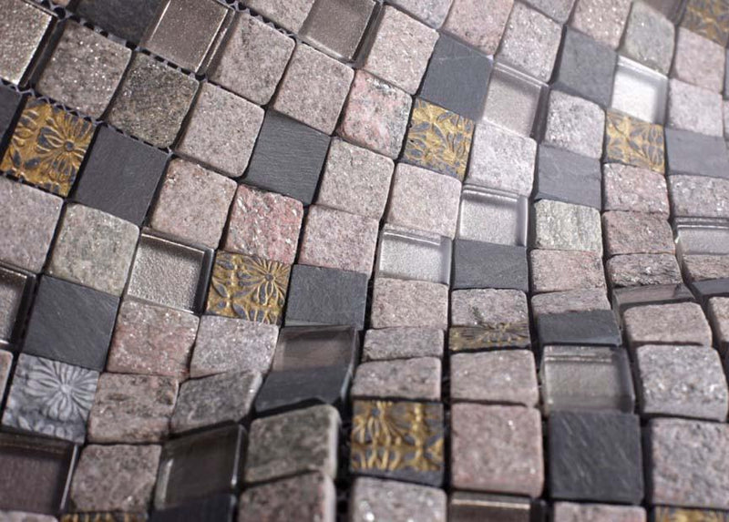 Glossy and Matte Egyptian Rock Square Stones Porcelain Mosaic Tiles