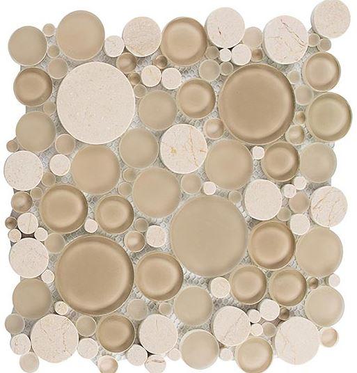 GT Tiles Bubble Full Sheets Sable Brown 12 x 12 Sheet BFS201